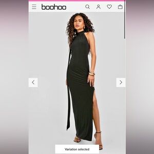 Black halter neck dress